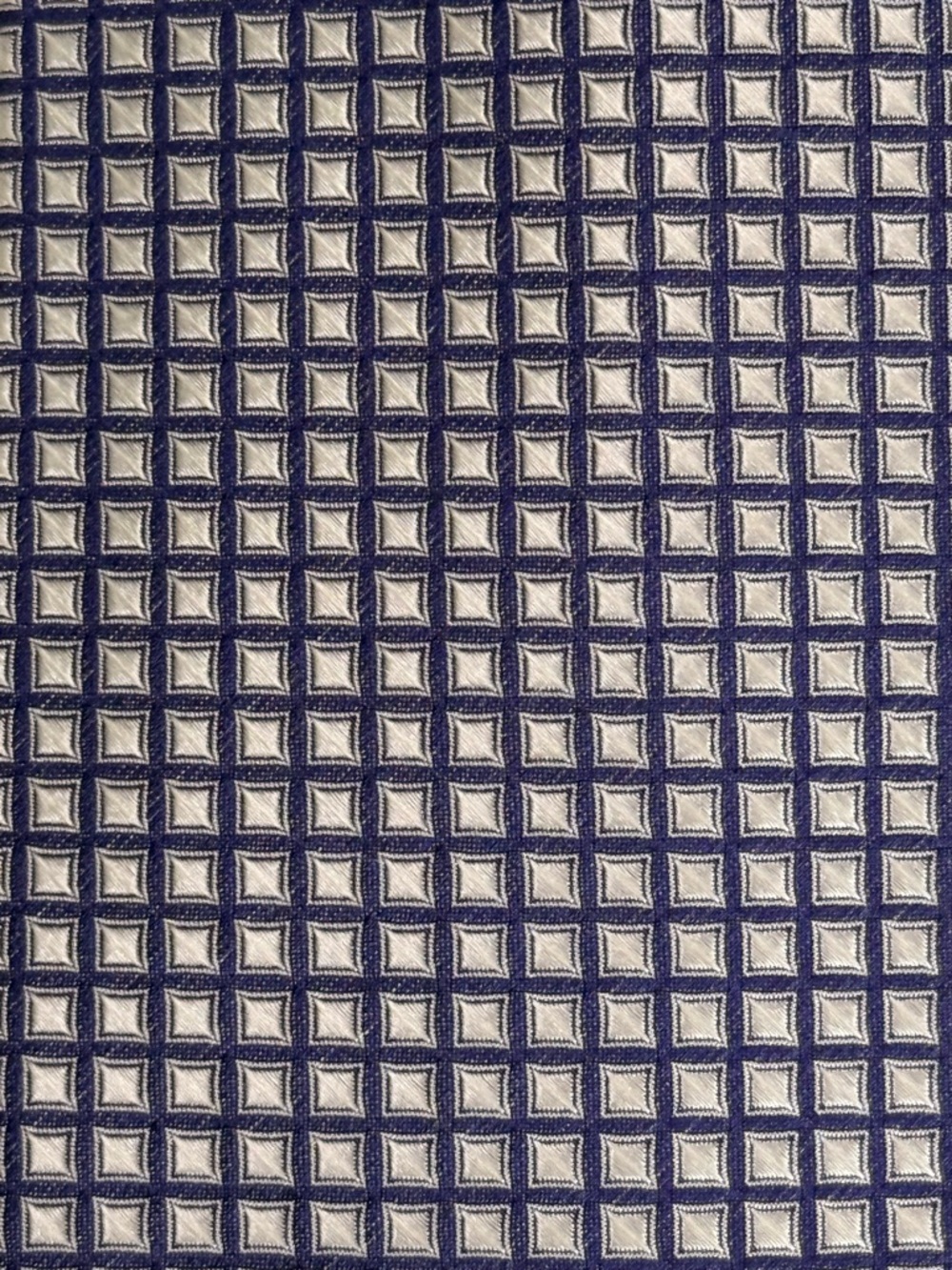 Robert Talbott Navy and White Mini-Check Silk Tie